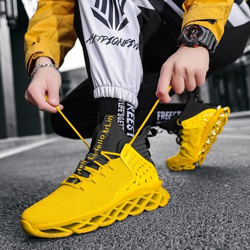 Hello MrLin Men's Running Shoes Non Slip Athletic Tennis Walking Blade Type Sneakers Hip Hop in Saudi Arabia