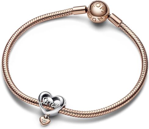 PANDORA Love You Sister Heart Charm - Compatible with PANDORA Moments - Stunning Women's Jewelry - Made with PANDORA Rose & Sterling Silver in Saudi Arabia