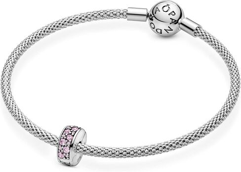 PANDORA Jewelry Pink Pave Clip Emerald Charm in Sterling Silver, No Box in Saudi Arabia