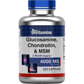 Glucosamine, Chondroitin, & MSM (4000 MG - 240 Capsules) for Men & Women | Joint Support Supplement Complex* | More Than Triple Strength! | Non-GMO | Produced in The USA
