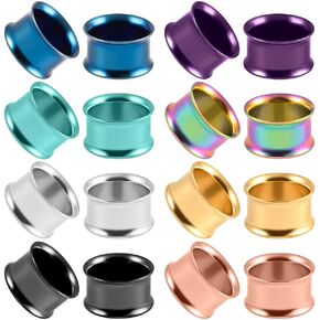 DOEARKO Set of 16 pcs Large Double Flare Ear Gauges 316L Stainless Steel Hypoallergenic Ear Plugs Tunnels Gauges for Ears Expander Body Jewelry