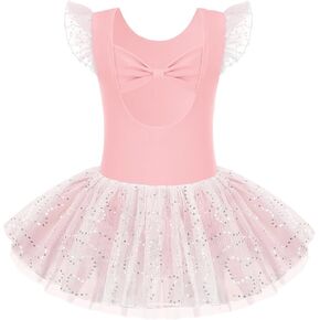 Zaclotre Girls Ballet Ruffle Short Sleeve Skirted Leotards with Tutus Skirt Dance Dress Ballerina Outfits