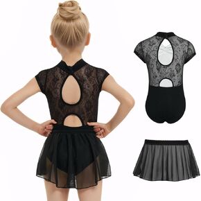 Gogokids قطعتان من ملابس الباليه للفتيات، فستان رقص للأطفال الصغار مع مجموعة تنورة لامعة قابلة للإزالة in Kuwait