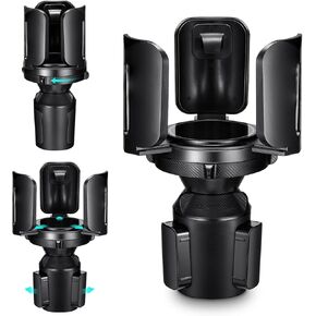 Car Cup Holder Expander Adapter (Adjustable) THIS HILL All Purpose Cup Holder Expander for Car with Rubber Fits Less Than 5.51" Large Bottles & Mugs & Foods & Drinks