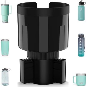 Car Cup Holder Expander Adapter with Offset Base, Cup Holder Extender for Car Compatible with Yeti 14/24/36oz, Hydro Flasks 32/40oz, Other Large Water Bottles and Mugs in 3.2"-4.0"