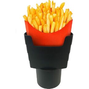 MAAD™ 'Fries on The Fly' Universal Car French Fry Holder for Cup Holder - Perfect White Elephant Gift Idea, Stocking Stuffer