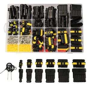 708Pcs 43 Kits Waterproof Automotive Electrical Connector Terminals 1/2/3/4/5/6 Male&Female Pin Automotive Wire Connectors Kit for Car Motorcycle Marine 22-16 AWG