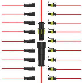 2 Pin Waterproof Electrical Wire Connectors 10 Pack Weather Pack Connectors Kit 16AWG Male and Female Automotive Wire Connectors for Car Truck Motorcycle Boat Auto Wiring