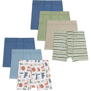 Hanes Boys' Organic Cotton, Pure Comfort Boxer Brief Underwear for Toddlers, Multipacks