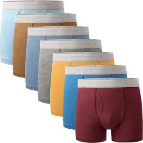 BAMBOO COOL Boys’ Boxer Briefs Underewar with Fly for Boy Soft and Breathable Multicolor 7 Pack