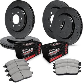 R1 Concepts Front Rear Brakes and Rotors Kit |Front Rear Brake Pads| Brake Rotors and Pads| Performance Off-Road Brake Pads and Rotors|fits 2019-2022 Ram 1500