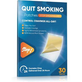 21mg Quit Smoking Patches, Nicotine Patches to Quit Smoking Patches, Stop Smoking Aids Patches, 30 Count Quit Smoking Stickers That Work with 2 Weeks, Easy and Effective Help to Quit Anti-Stickers
