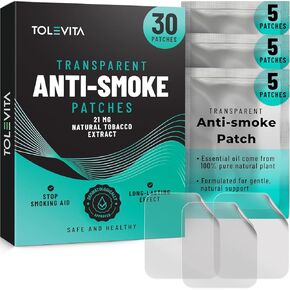Anti- Smoke Herbal Patches Transparent 21 mg | Quit Smoking Patches to Help Reduce Cravings | Herbal Stop Smoking Aid for a Healthier Lifestyle - 30 Patches