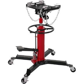 Transmission Jack Lift, 1322 LBS Load Capacity Hydraulic Telescopic Transmission Jack, 33.8" - 72.8" Adjustable Height Transmission Jack Stand with Foot Pedal, 360°Swivel Wheel, Red