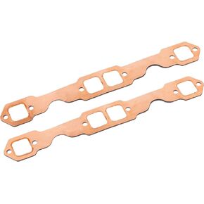 Header Collector Gasket for SB Chevy 327 305 350 383 Exhaust Gaskets Replacement Square Port Copper Header Exhaust Gaskets SB Block Hugger Headers Gaskets, Reusable 2PCS