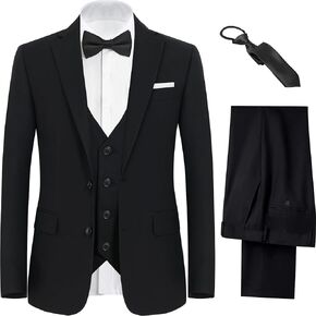 Boys Suit Teenager Suits Set for Boys, Kids Slim Fit Formal Wear Tuxedo, Ring Bearer Outfit for Wedding