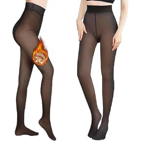 Women's Tights, Warm Pantyhose Leggings, Fake Translucent Thermal Skin-Tone Tights for Autumn and Winter