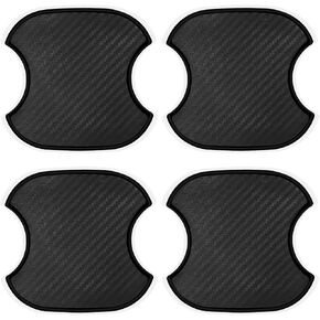 4PCS Car Door Handle Stickers Car Door Handle Cup Scratch Protectors Carbon Fiber Car Door Handle Bowl Sticker Universal Door Handle Protective Film for Most Models (Medium)