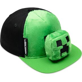 Minecraft Boys Baseball Cap with Removable Plush Accessory - Gamer Gifts
