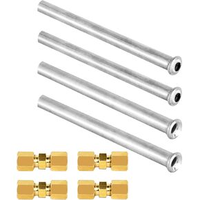 Brake Line Repair Kit - Upgraded 3/16 Stainless Steel Brake Line Including 2 Convex Connectors and 2 Concave Head Connectors, 4 Brass Compression Unions Brake Line Connector Fittings