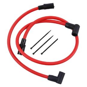 10mm 10.4mm Red Silicone Spark Plug Wire Kit DYNA-409RD Compatible with Harley-Davidson Dyna FXD 2000-2017 Softail 1999-2017