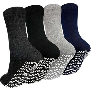 ZAKASA Non Slip Grip Socks - Non Skid Crew Grippy Socks for Men Women Anti Slip Gripper Socks for Elderly Hospital Yoga