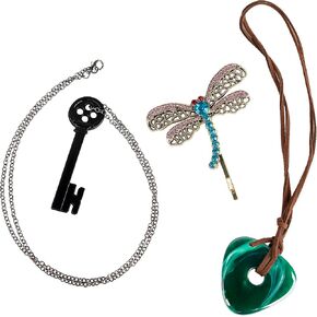 4 Pcs Coraline Accessories Fit for Coraline Cosplay Costume, Christmas Merchandise, Jewelry Gift for Women Men Fans