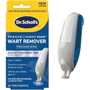 Dr. Scholl's Freeze Away MAX WART Remover, 10 Applications // Our Fastest Treatment Time, Removes Common & Plantar Warts, Precision Spray, Safe for Children 4+, 10 Treatments