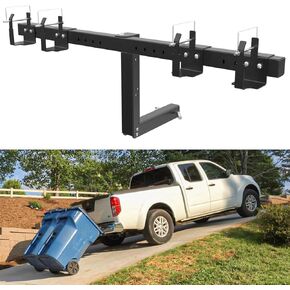 ELITEWILL Dual Trash Can Hauler,Wheeled Garbage Can Towing Trailer Hitch Outdoor Trash Can Transporter Hauling Hitch Carrier Fit for Truck/Golf Cart/ATV/UTV/Trailer with 2" Receiver