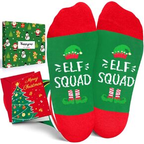 HAPPYPOP Christmas Gift Ideas Socks for Girls - Elf Snowman Candy Socks for 2-12 Years Old Kids Boys