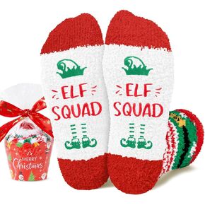 HAPPYPOP Christmas Gifts Stocking Socks for Kids - Secret Santa Elf Socks Xmas Cupcake Socks for Boys Girls