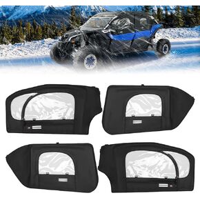 KEMIMOTO X3 Upper Door with Steel Frame Compatible with Can-Am Maverick X3 MAX 2017-2024, Keep Warm Waterproof Tear-Resistant Embossed PVC Oxford fabric Cab Enclosure Upper Window UTV Accessories