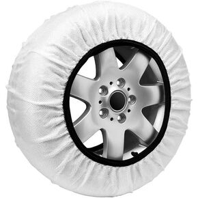 Snow Socks for Tires - Great Alternative to Tire Chains for Cars, 3D Fabric for Maximum Tire Traction & Grip, Fits SUVs, Most Subaru Models, Minivans, Pickups & Sedans (Set of 2) - Medium