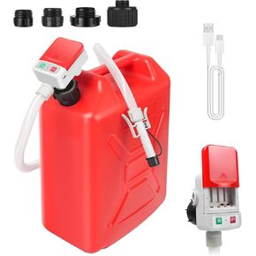 Fuel Transfer Pump with Auto-Stop Sensor Leak Protection (3.2 GPM), USB Type - C Portable Transfer Pump, 70“ Long Hose & Advanced Adapter Fits Most Size Gas Cans for Gasoline Diesel Fuel Liquid