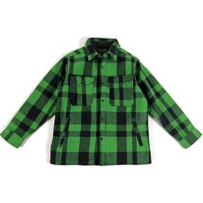 Filson Lined Mackinaw Wool Jac-Shirt Acid Green/Black Heritage Plaid Large