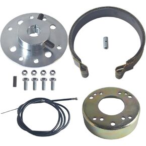 4.5" Rear Drum Brake Band Pin Brake Cable Sprocket Brake Hub Adapter 3/4" Bore 3/16" Keyway for Go Kart Cart Drift Trike Mini Bike Dune Buggy Quad ATVs Rear Axle Rod Mounting Steel Parts Racing