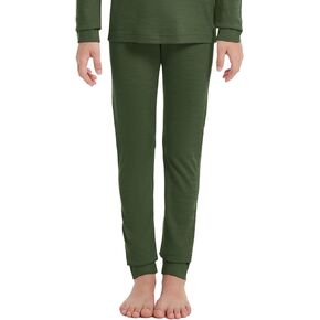 Kids Unisex 100% Merino Wool Base Layer Pants Lightweight Thermal Underwear Bottom