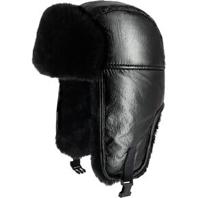 Metallic Color Trapper Hat Warm Winter Aviator Hat Soft Fur Lining - Stylish Cozy Cold Weather Headwear for Men and Women