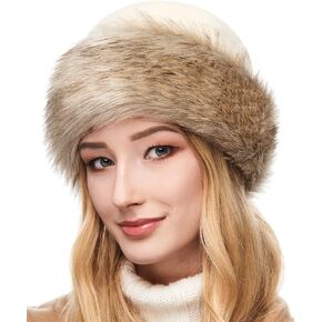 Futrzane Classic Trim Hat - Faux Fur Trimmed Hats for Women - Classy Fleece Cap