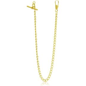 BOSHIYA Pocket Watch Chain T Bar Albert Vest Chain 23 Inch Lobster Buckle Vintage Plated Watch Chains for Men