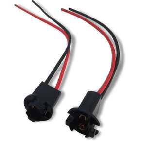 2 PCS Car T10 Light Bulb Socket Wiring Harness, Plastic + Pure Copper Pre-wired Connector, Parking Light License Plate Light Plug Adapter, Universal for Cars Modification Parts (Multicolored)