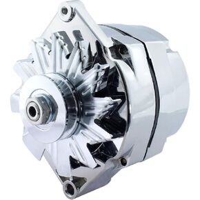 GM 1 Wire Alternator Chrome New Self Exciting High Output 105A One wire 10SI Sbc Compatible with Chevy 350 305 DELCO Street Rod 1100125 ADR0335C 40012395 7127SECN100A 7127-SE105C