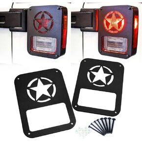 Xprite Aluminum AlloyTail Light Cover Guard Dog Paw Compatible with 2007-2018 Jeep Wrangler JK Unlimited Taillights- Pair
