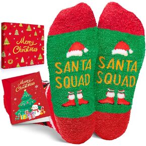 HAPPYPOP Christmas Gift Ideas Socks for Girls - Elf Santa Stocking Stuffers for 4-9 Years Old Kids Boys