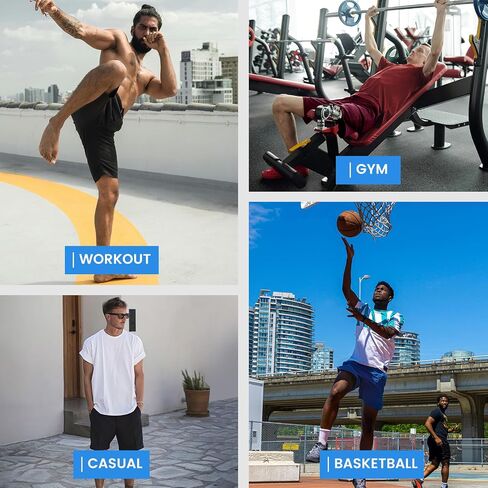 LalaHooK Basketball Gym Mens Shorts - Athletic Quick Dry Black Workout Shorts with Pockets for Casual Running Activewear in Saudi Arabia