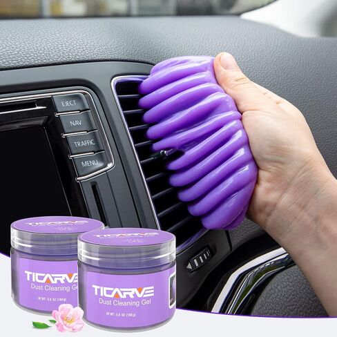TICARVE 2Pack Cleaning Gel for Car Putty Car Vent Cleaner Cleaning Putty Gel Auto Tools Car Interior Cleaner Dust Mud for Cars and Keyboard Cleaner Slime Purple (320g/11.2oz) in Saudi Arabia