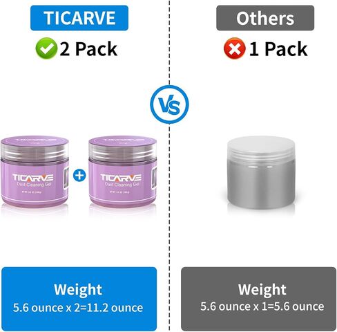 TICARVE 2Pack Cleaning Gel for Car Putty Car Vent Cleaner Cleaning Putty Gel Auto Tools Car Interior Cleaner Dust Mud for Cars and Keyboard Cleaner Slime Purple (320g/11.2oz) in Saudi Arabia