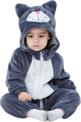 TONWHAR Unisex Baby Animal Halloween Costume Kid's and Toddler's Autumn Winter Outfits Jumpsuit in Kuwait