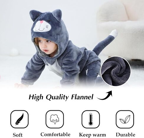 TONWHAR Unisex Baby Animal Halloween Costume Kid's and Toddler's Autumn Winter Outfits Jumpsuit in Kuwait