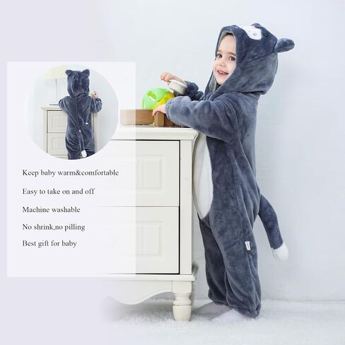 TONWHAR Unisex Baby Animal Halloween Costume Kid's and Toddler's Autumn Winter Outfits Jumpsuit in Kuwait